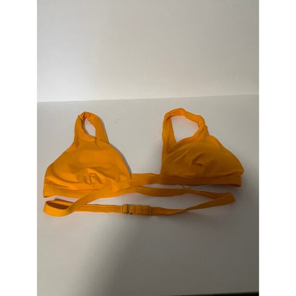 NWT L*Space Women's Avery Wrap-Style Beach Swim Bikini Top Mango Orange Size L - Picture 3 of 12